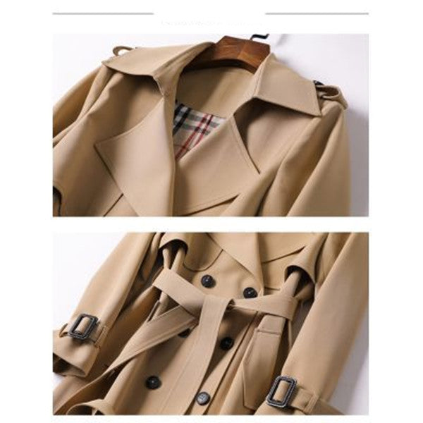Tailored Coat in Acetate Blend – Mid-Length with Collar, Lined