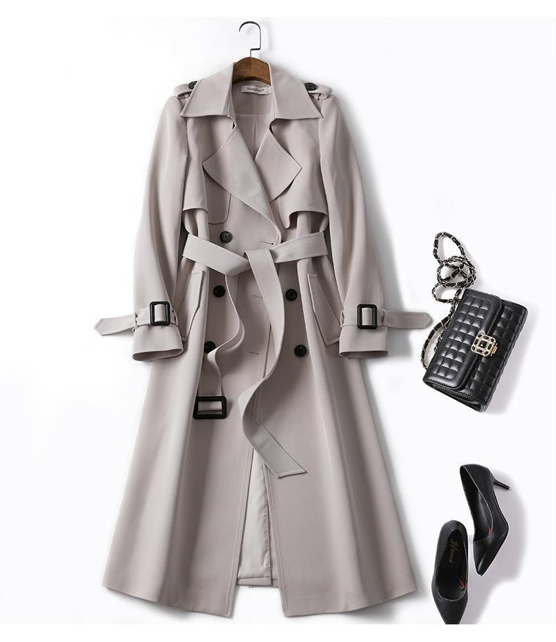 Tailored Coat in Acetate Blend – Mid-Length with Collar, Lined