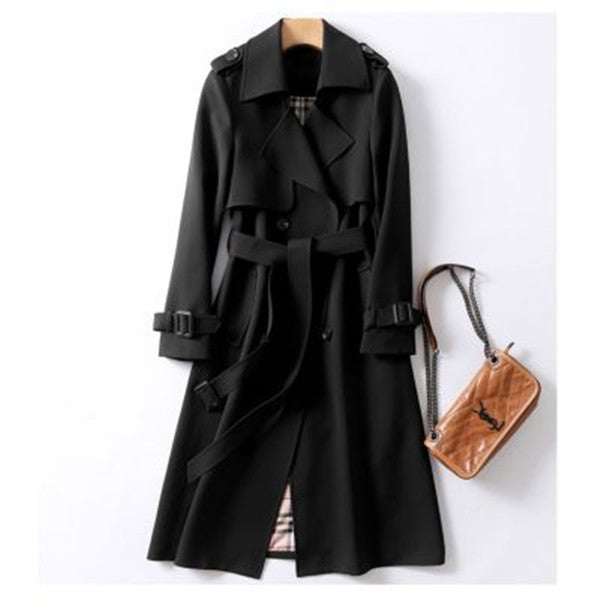 Tailored Coat in Acetate Blend – Mid-Length with Collar, Lined