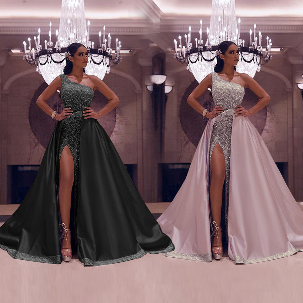 Midnight Sweep – One Shoulder Glam