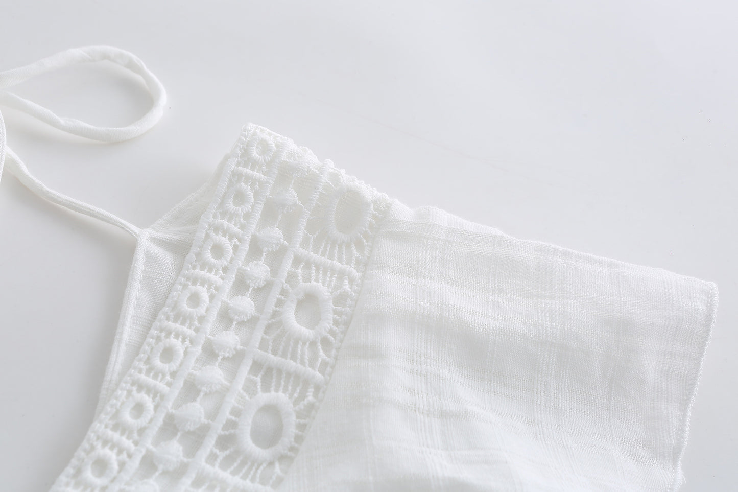 Lace Lace White High Waist Dress