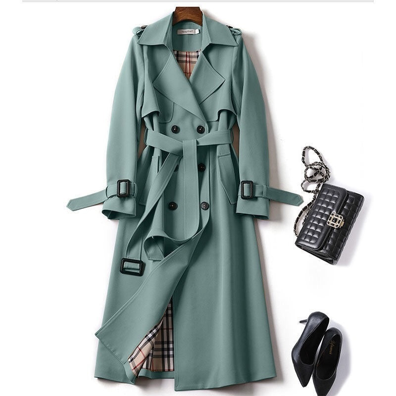 Tailored Coat in Acetate Blend – Mid-Length with Collar, Lined
