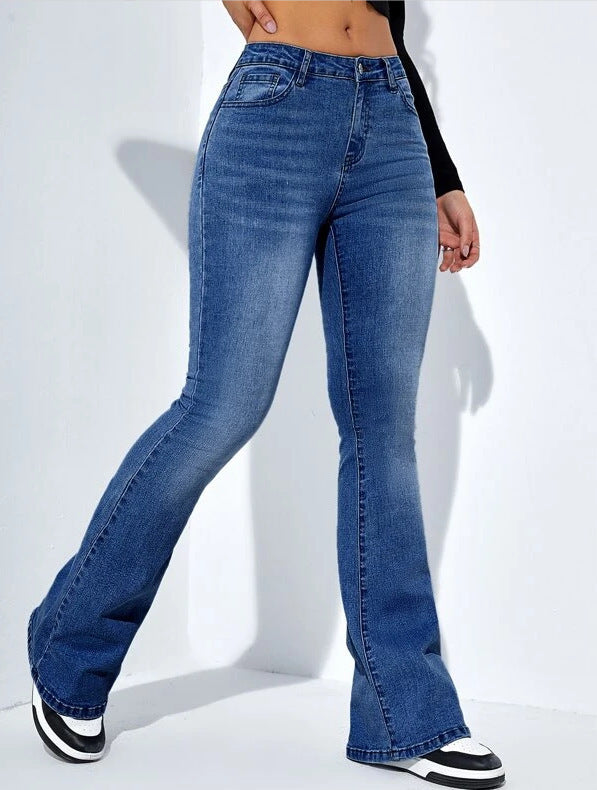 Women's Slim Fit Flared Leg Jeans – High Waist & Stretch