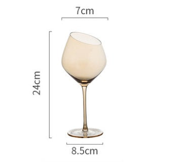Designer Crystal Wine Glass – Beveled Edge & Trendy Colors