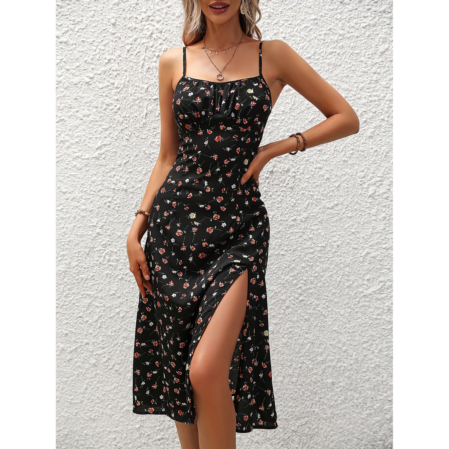 “Dot to Hot” – The Polka Dot Split Dress That Brings the Heat