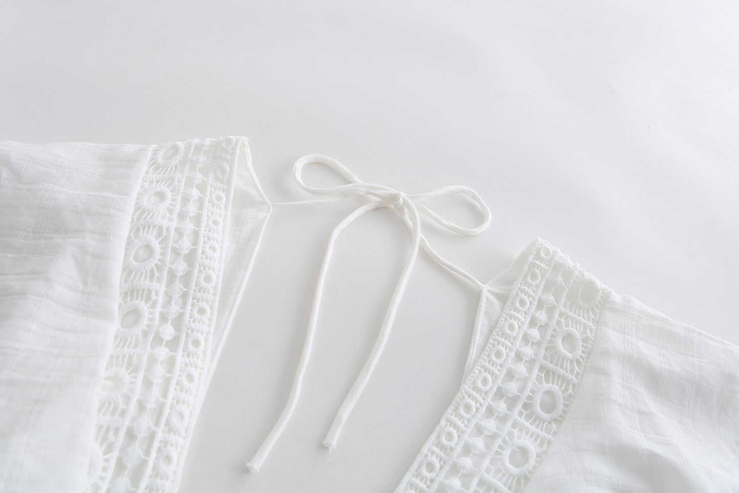 Lace Lace White High Waist Dress
