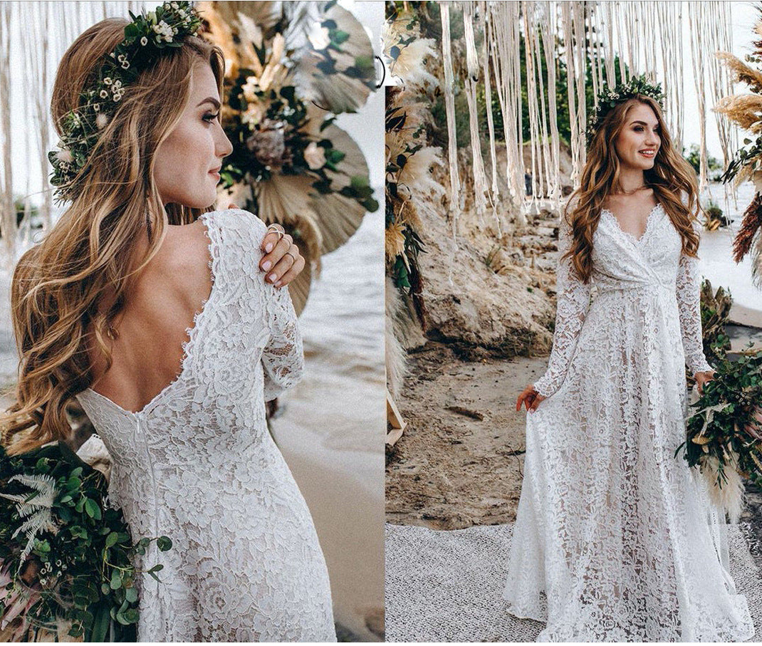 Romantic Lace Dress – Long Sleeve & Figure Flattering with Stretch Waist