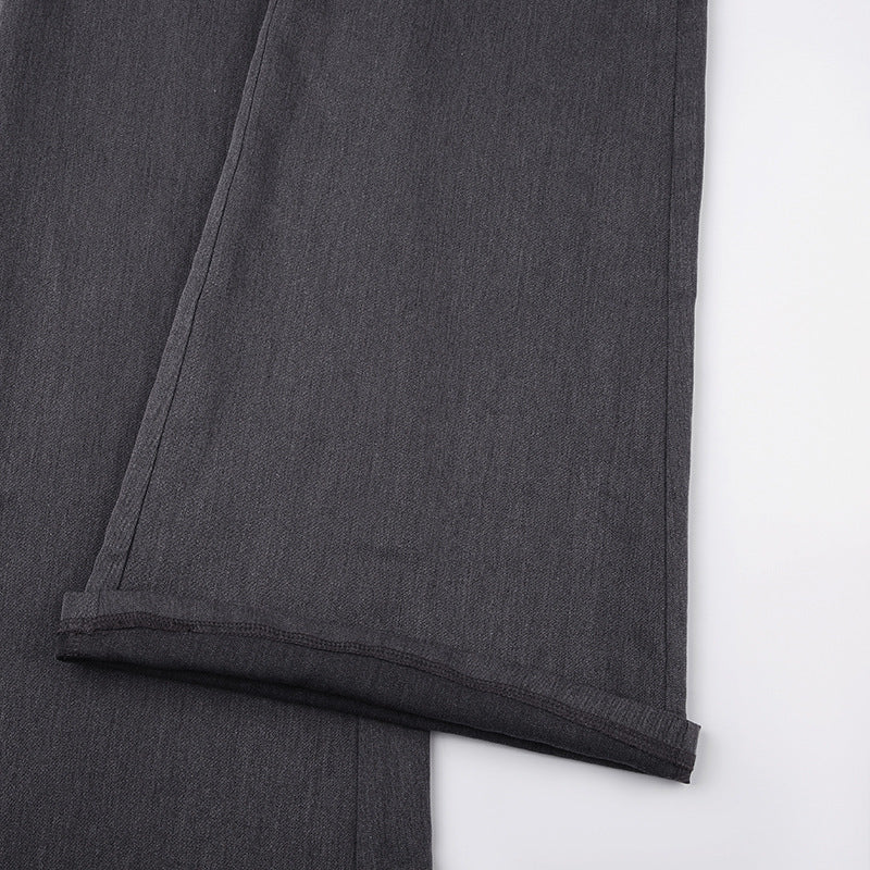 Women's Minimalist Low Waisted Straight Leg Suit Pants