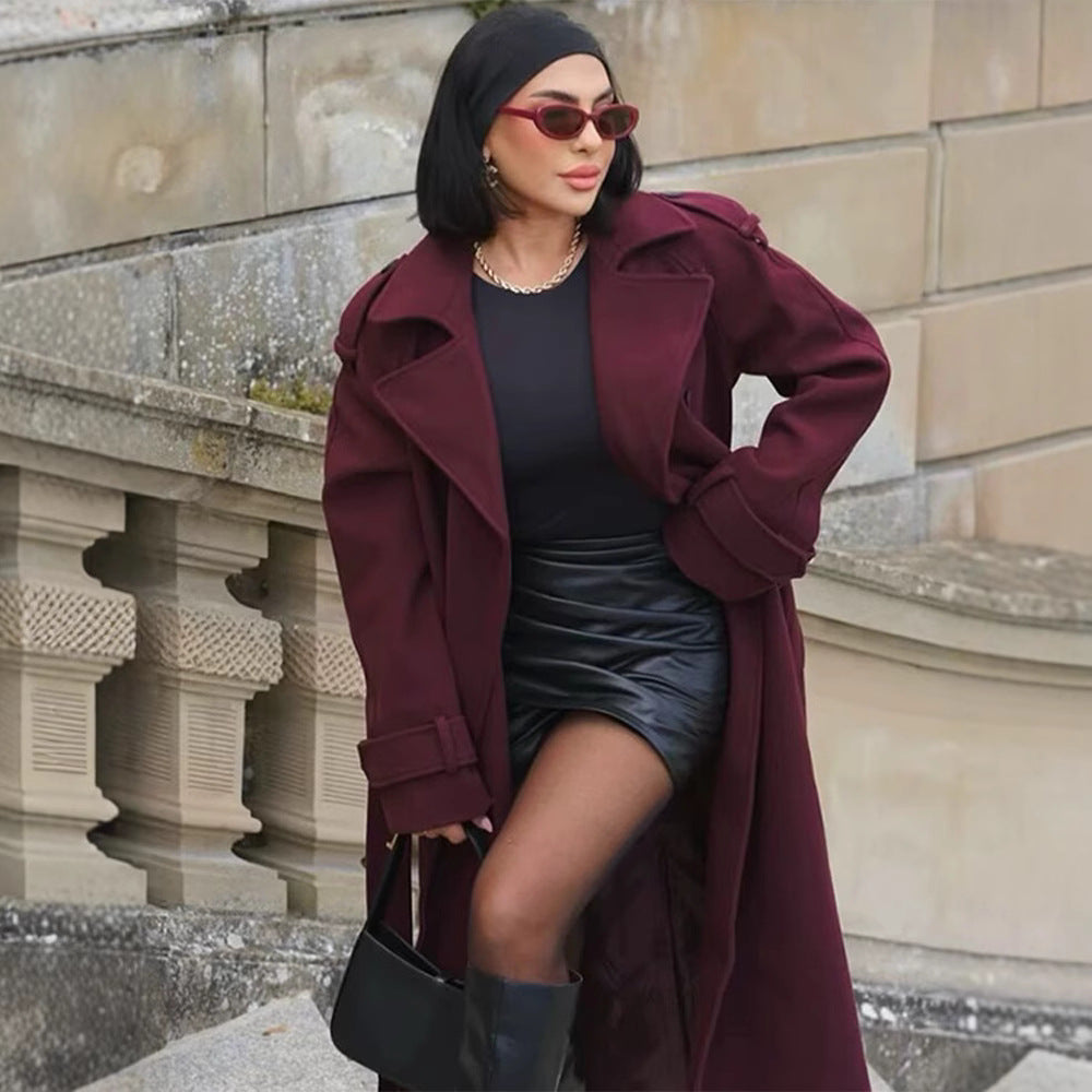 Women's Wool Blend Trench Coat