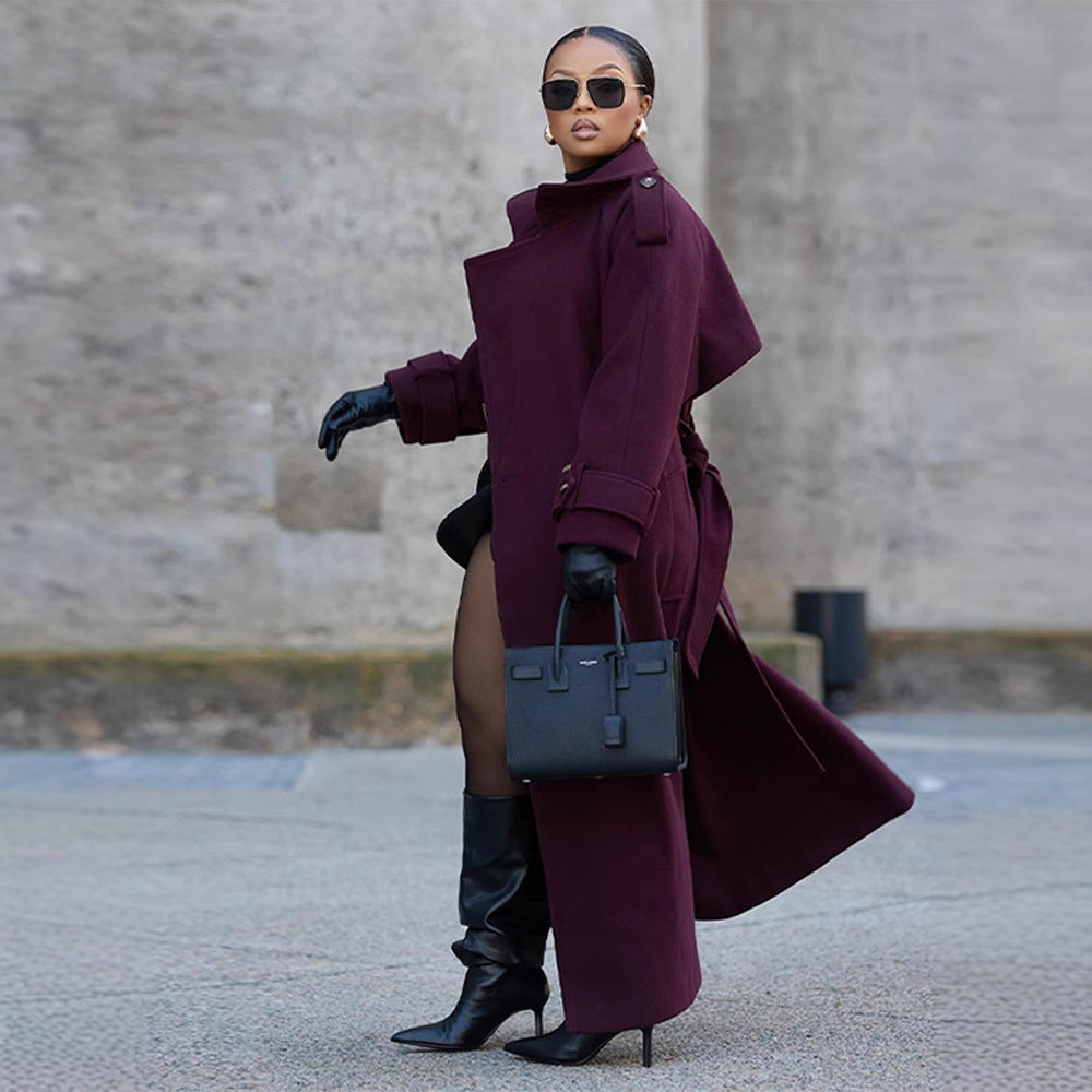 Women's Wool Blend Trench Coat