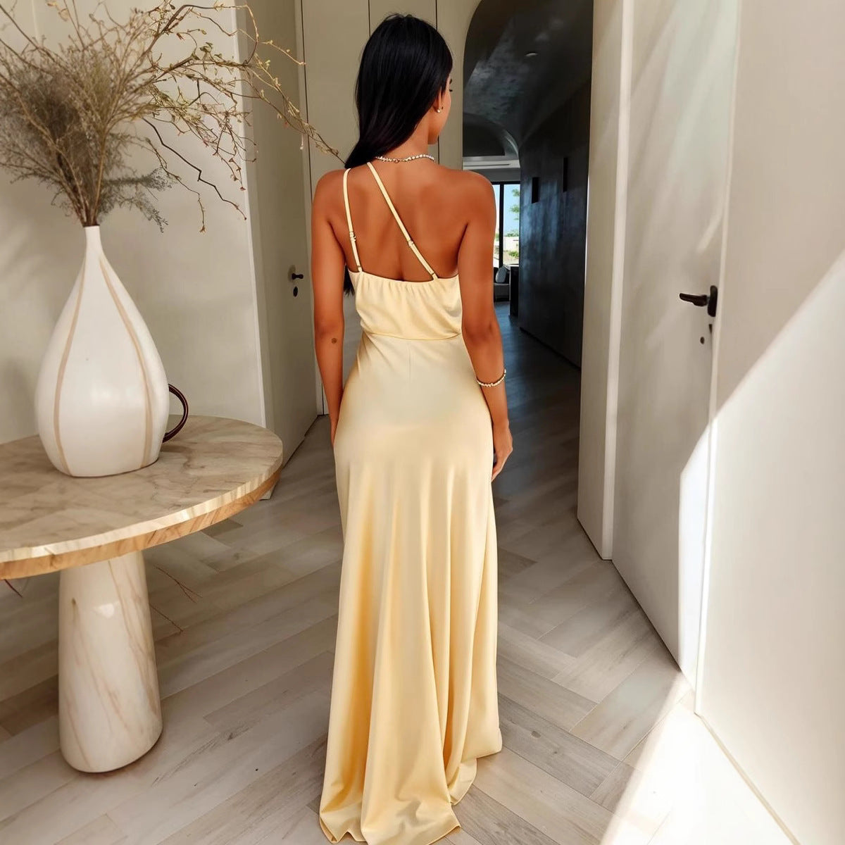 Women's Solid Color Graceful And Fashionable Dress