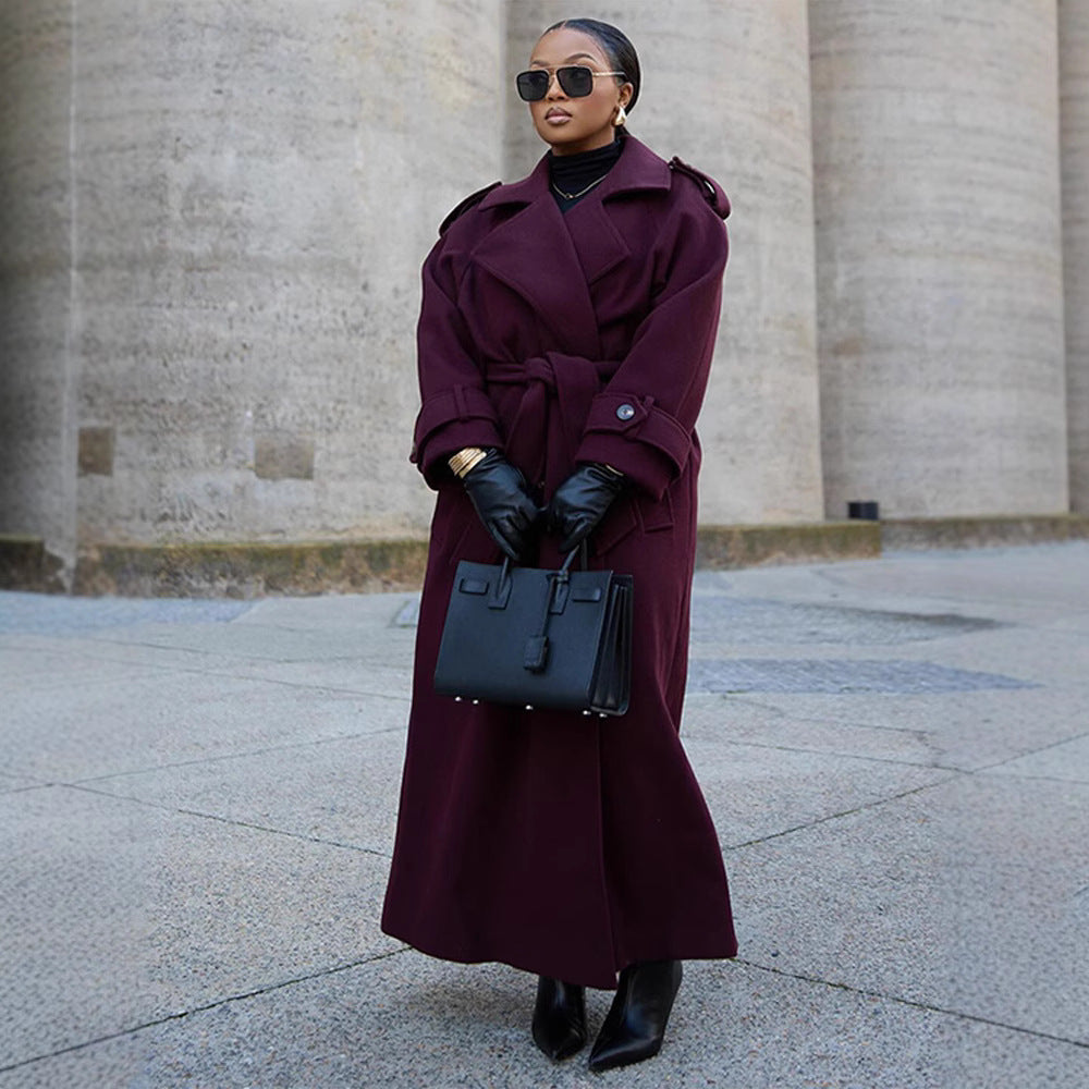 Women's Wool Blend Trench Coat