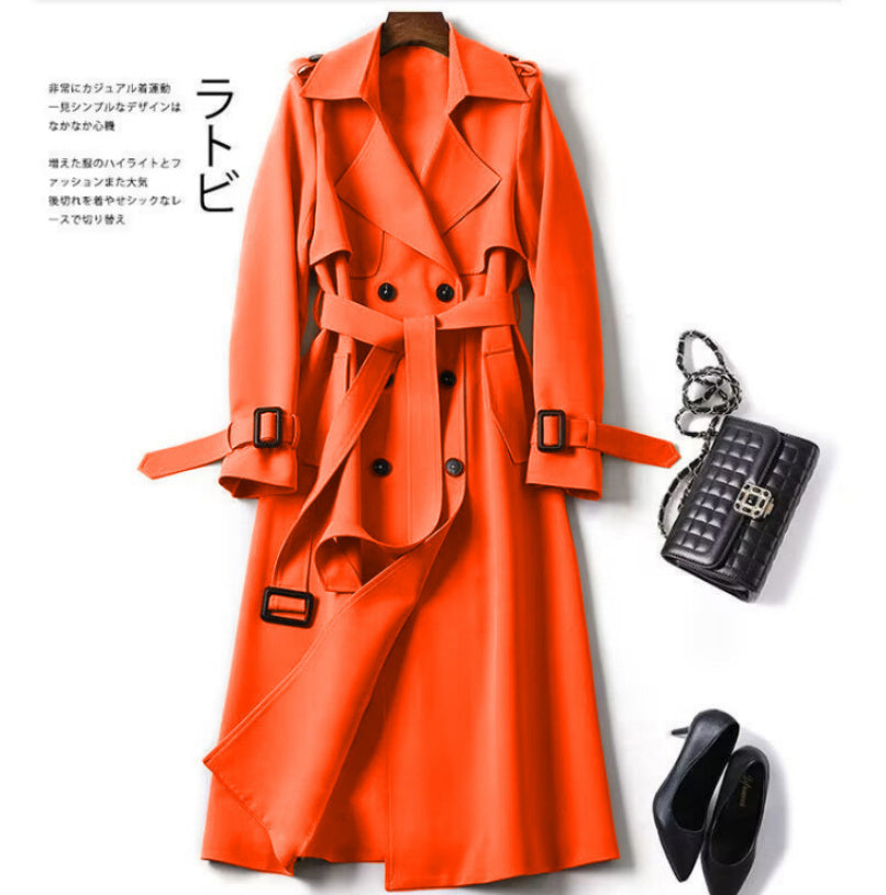 Tailored Coat in Acetate Blend – Mid-Length with Collar, Lined
