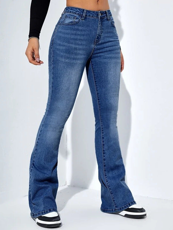 Women's Slim Fit Flared Leg Jeans – High Waist & Stretch