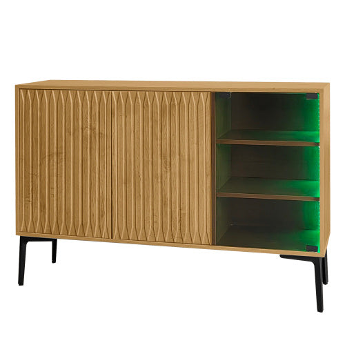 Elegant Storage Cabinet with LED and Glass – Stylish Accent for Any Room