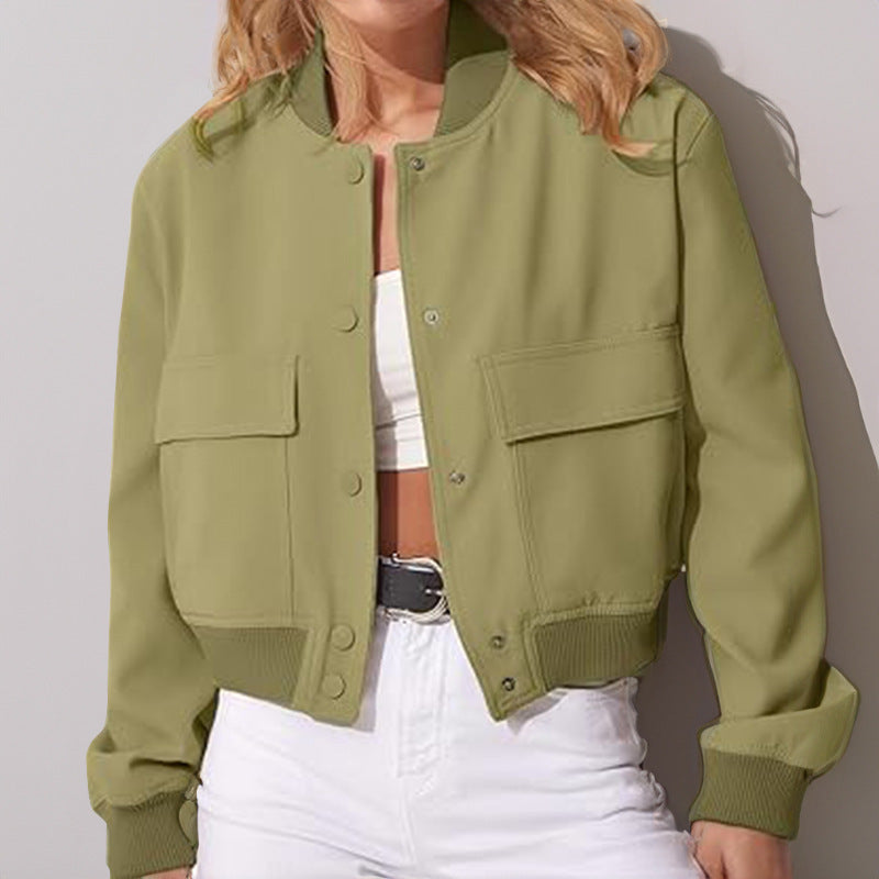 Short Jacket with Large Pockets – Loose Fit for Women