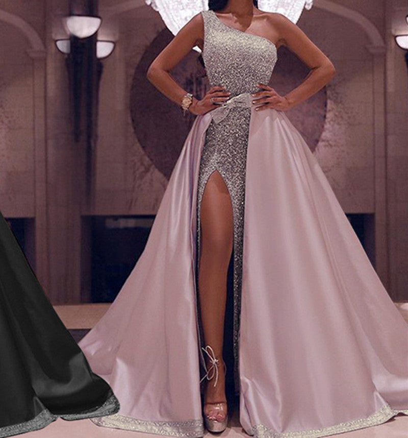 Midnight Sweep – One Shoulder Glam