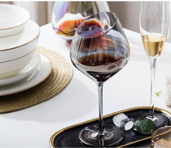 Designer Crystal Wine Glass – Beveled Edge & Trendy Colors