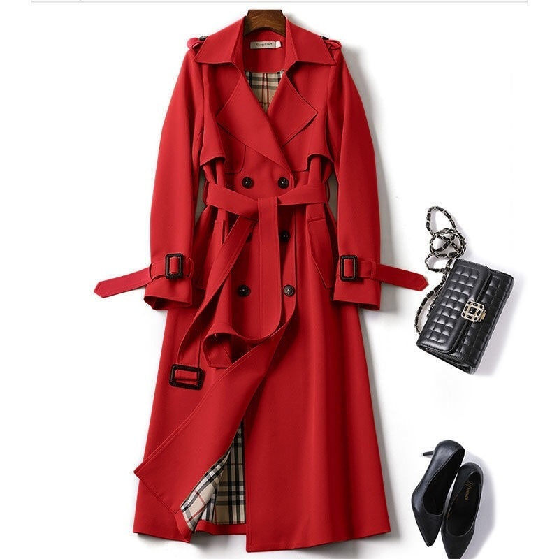 Tailored Coat in Acetate Blend – Mid-Length with Collar, Lined
