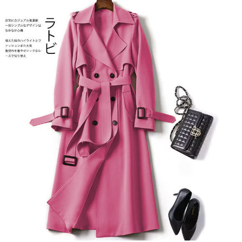 Tailored Coat in Acetate Blend – Mid-Length with Collar, Lined