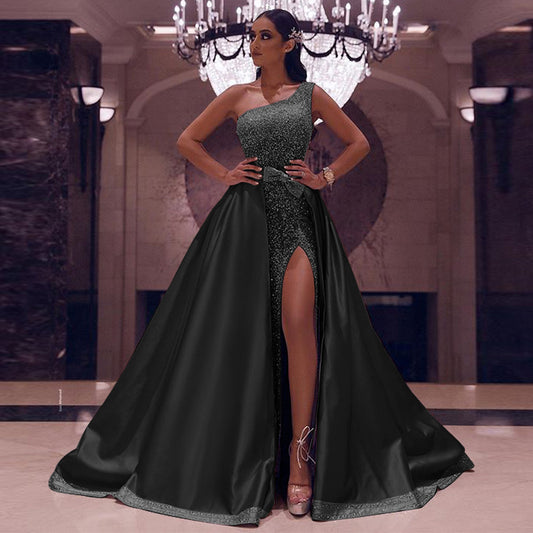 Midnight Sweep – One Shoulder Glam