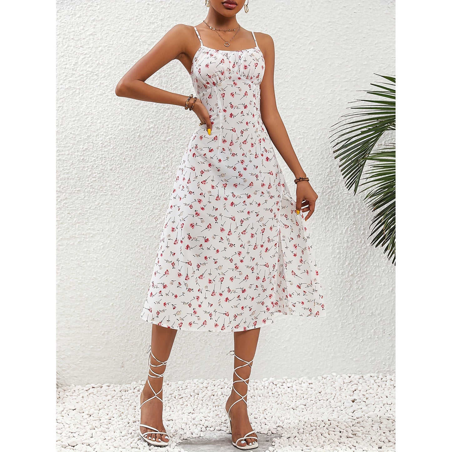 “Dot to Hot” – The Polka Dot Split Dress That Brings the Heat