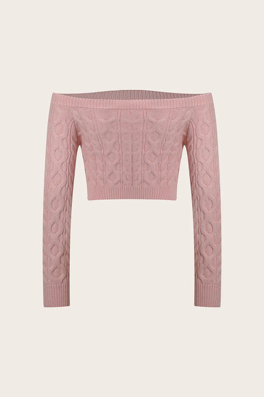 Hooded one shoulder long sleeved sexy knitted sweater for women slim fit solid color sweater