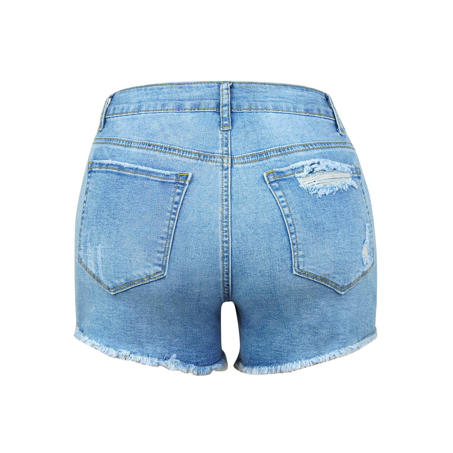 Women's High Elastic Tight Mid-waist Denim Shorts