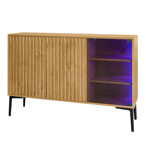 Elegant Storage Cabinet with LED and Glass – Stylish Accent for Any Room 